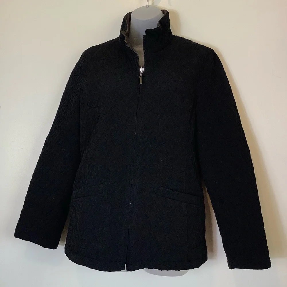 Talbots Convertible Quilted Lightweight Jacket size Medium Full Zip - Picture 6 of 10